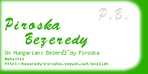 piroska bezeredy business card